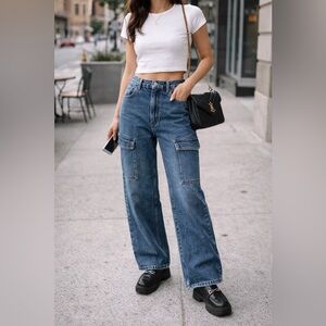AGOLDE Minka Cargo Wide Leg Jeans Size 31